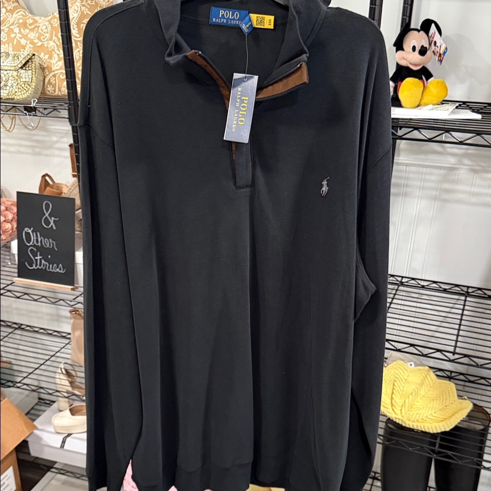 Classic Black Long Sleeve Polo Shirt
